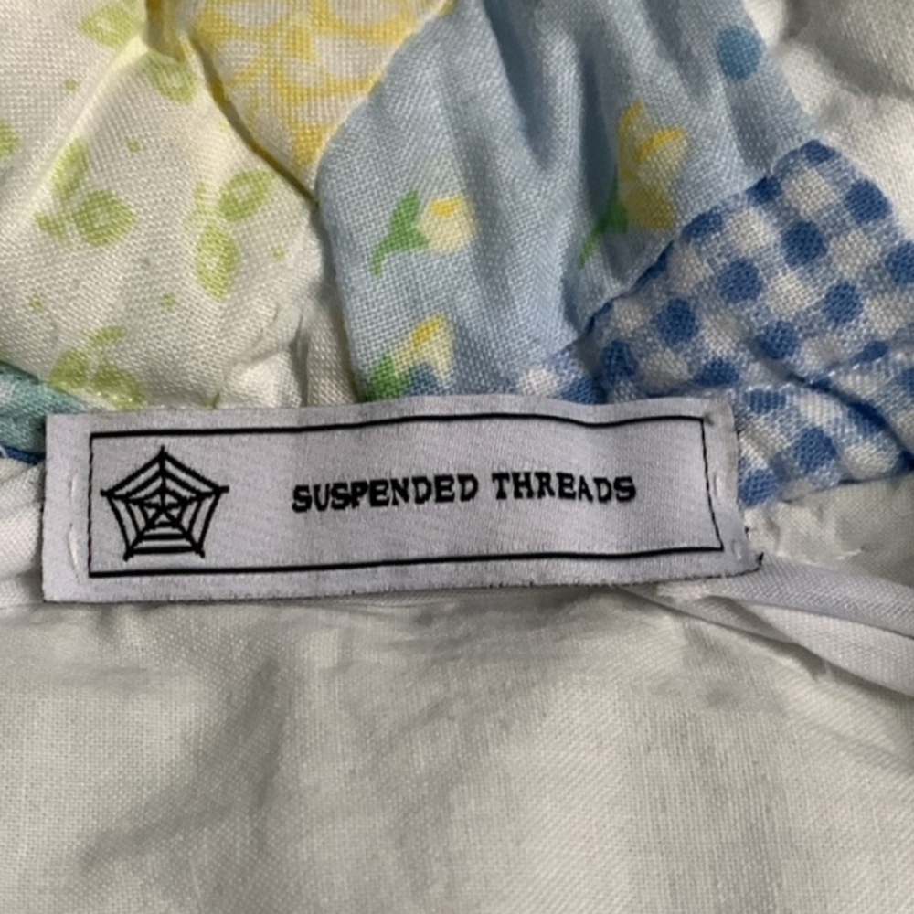 Hand Crafted White and Blue Patchwork Jacket - image 2